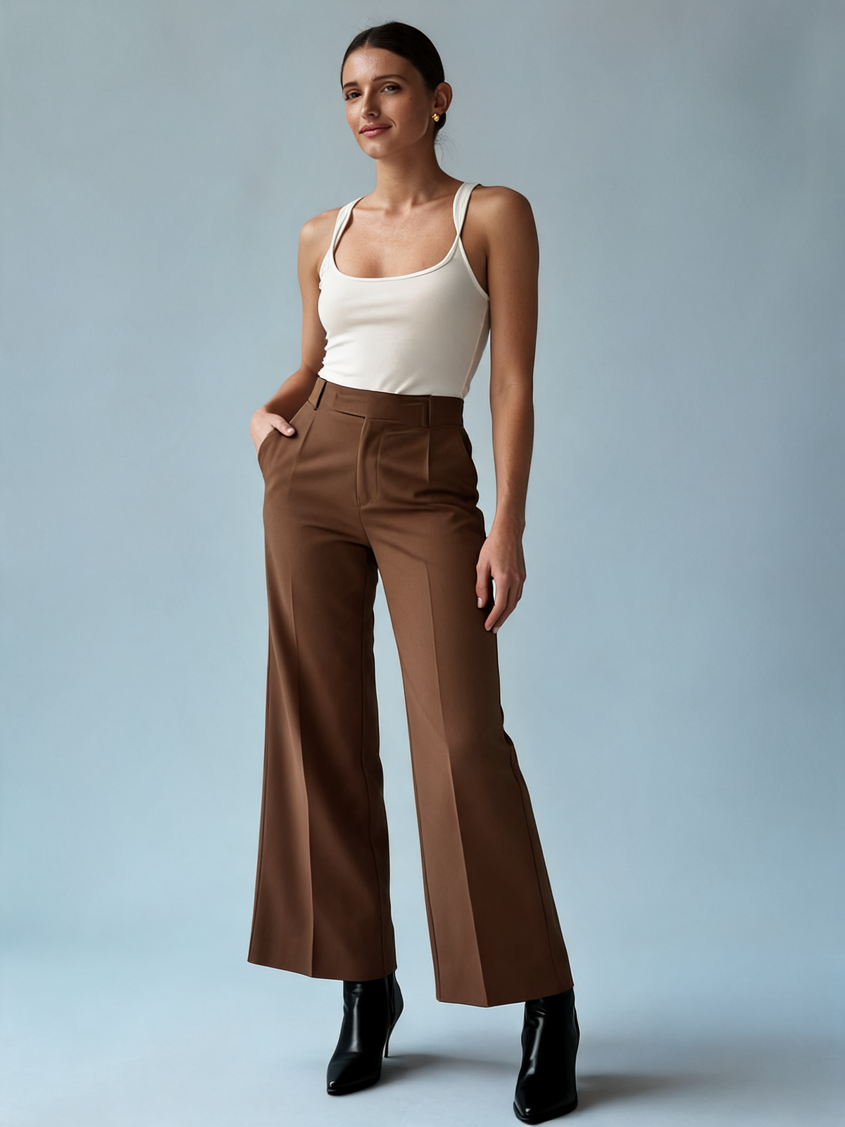 Pantalón sastre Milán marrón oscuro