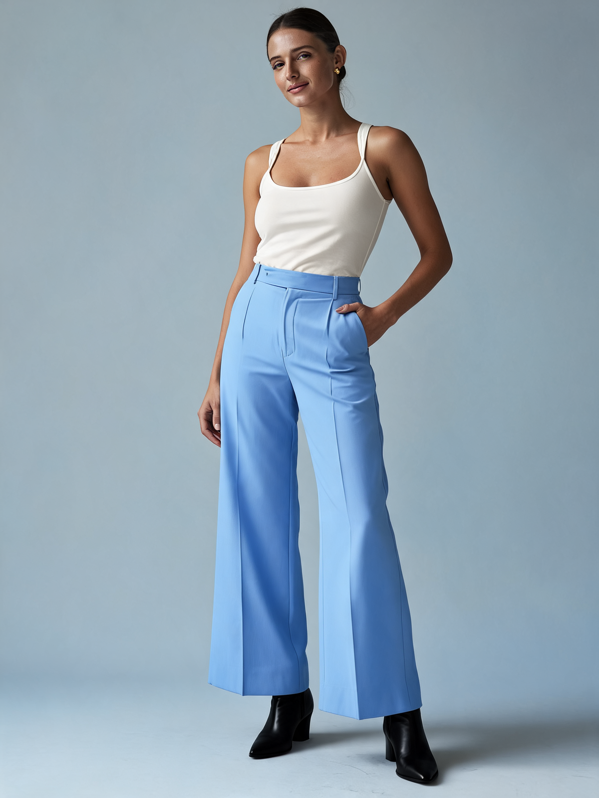 Pantalón sastre Milán azul cielo
