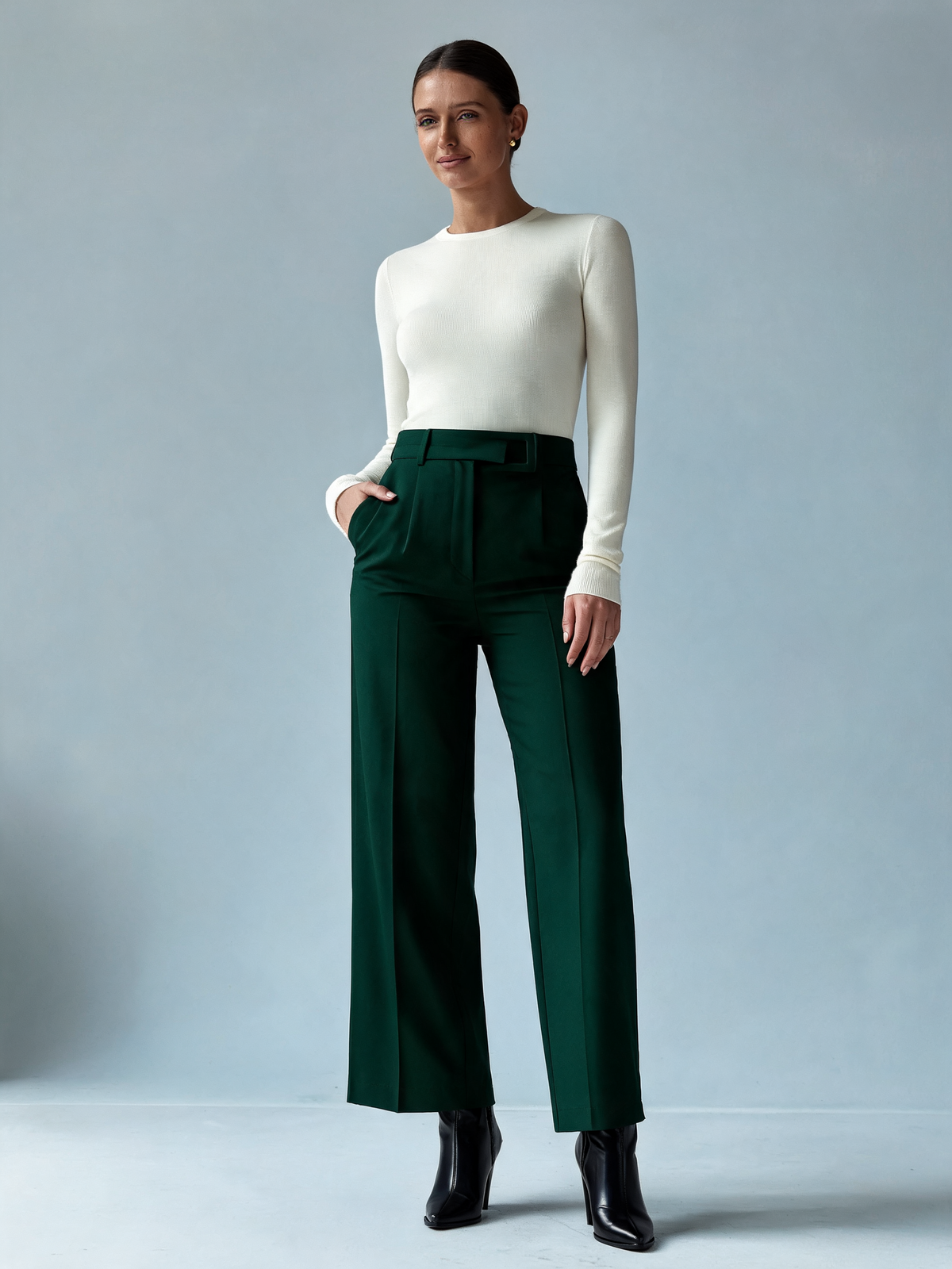 Pantalón sastre Milán verde oscuro