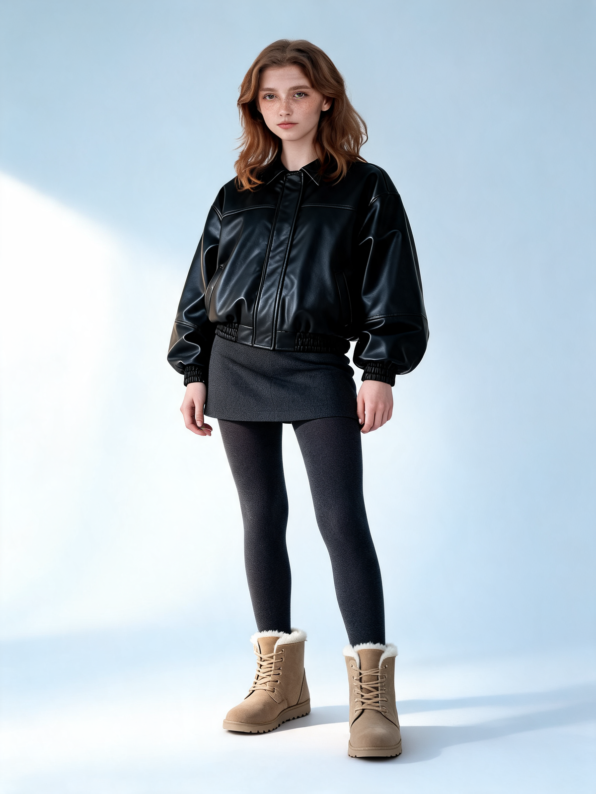 Botas con borrego beige look
