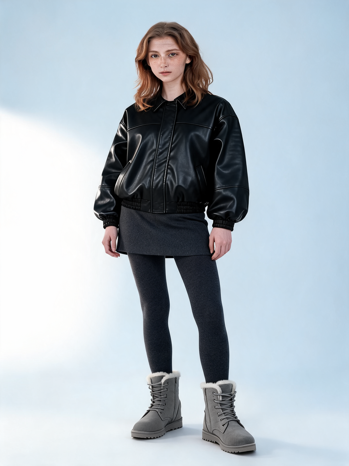 Botas con borrego gris look