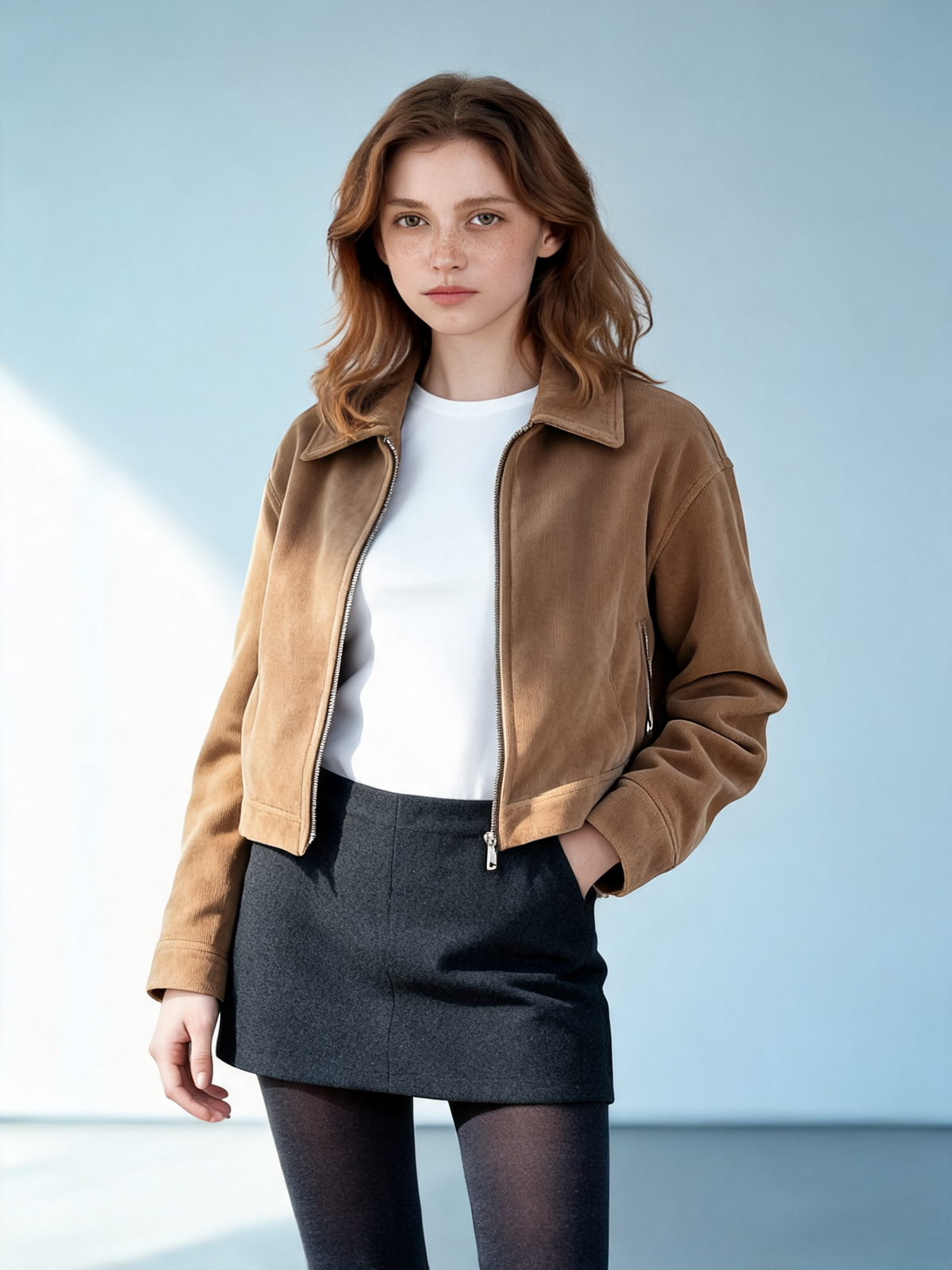 Chaqueta vintage con solapas caqui
