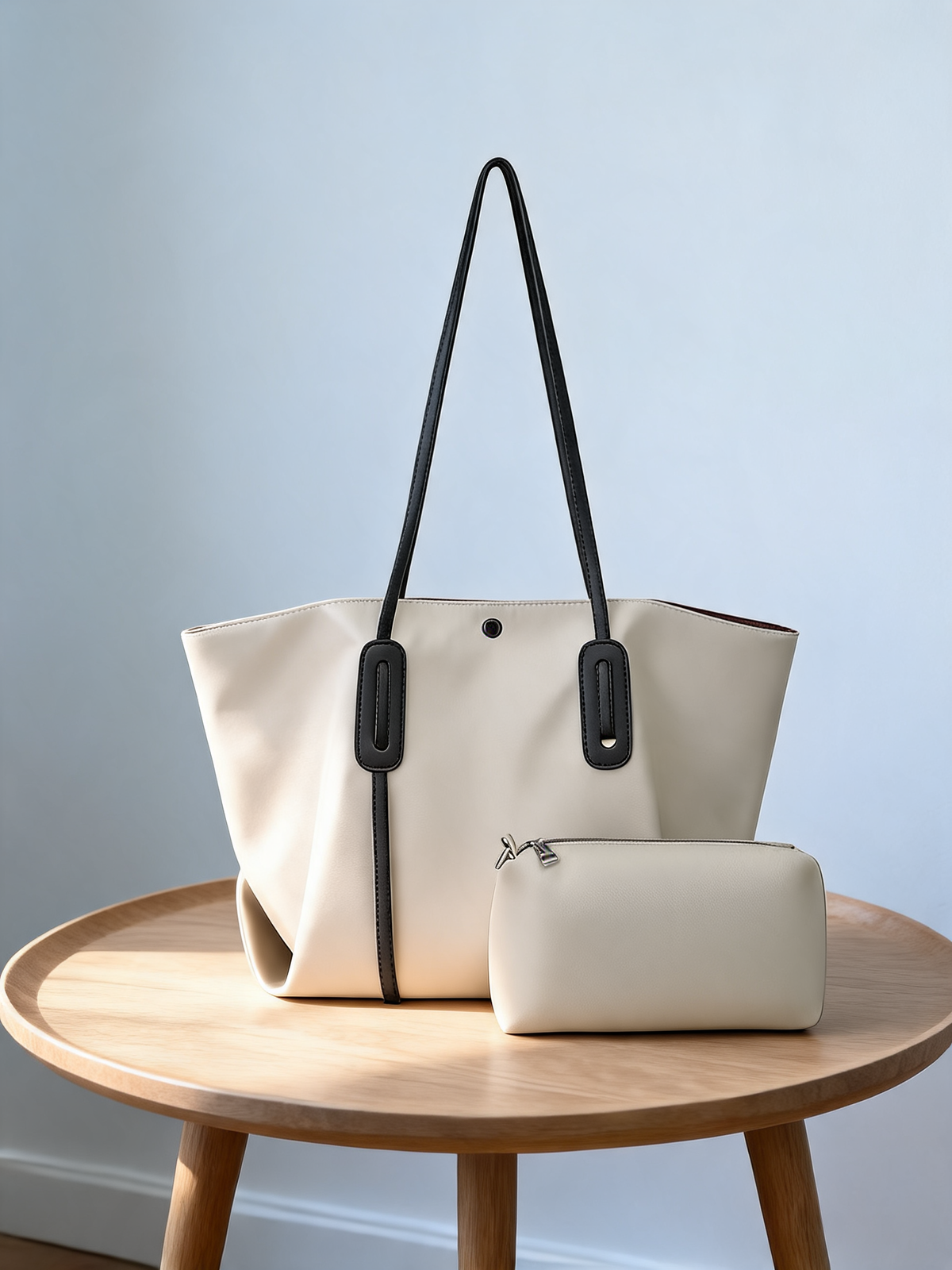 Bolso Tote Verona blanco con neceser